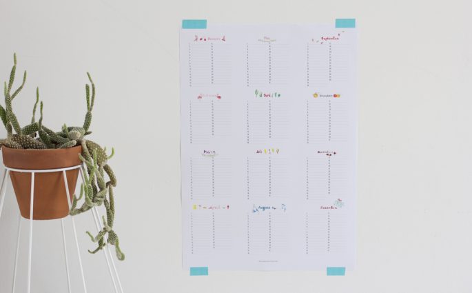 Geburtstagskalender zum Downloaden | we love handmade