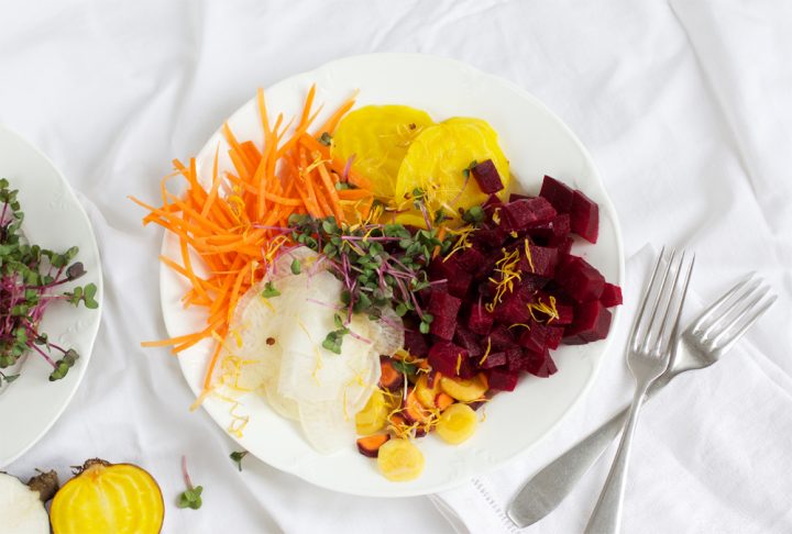 Rezept für bunten Rübensalat mit Honig-Senf-Dressing | we love handmade