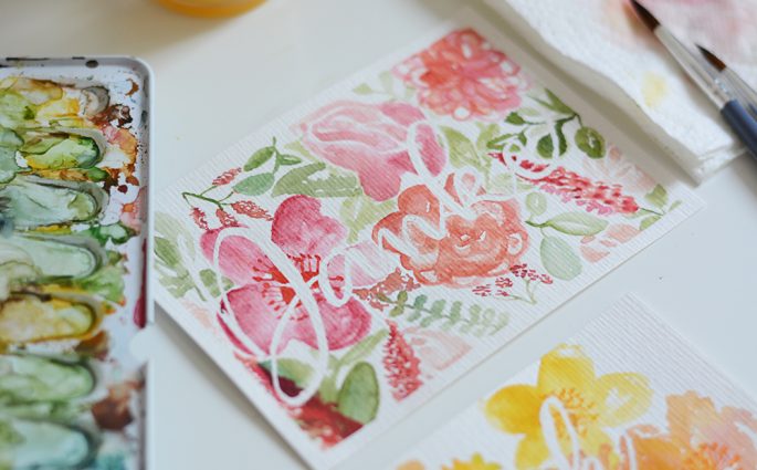 DIY: Muttertagskarte mit Aquarellmalei | we love handmade