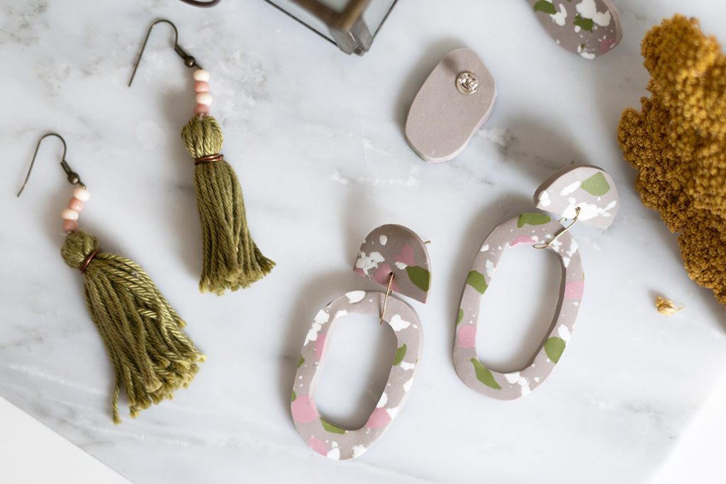 Geometrische Terrazzo-Ohrringe | we love handmade