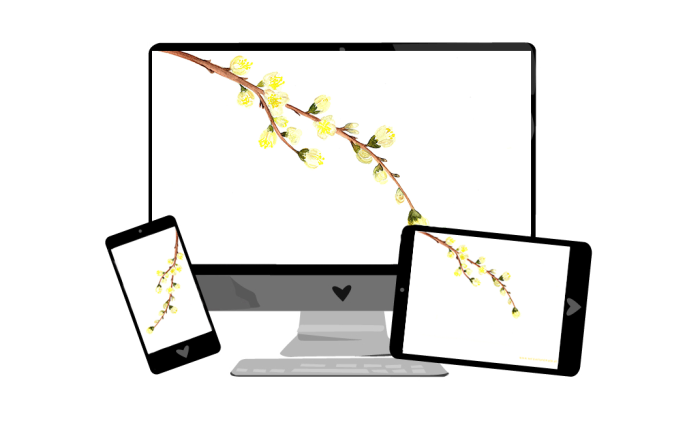 Wallpaper: Blütenzweig Aquarell | we love handmade