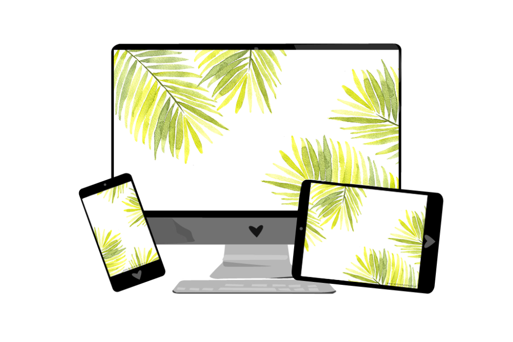 Wallpaper: Palmblätter mit Aquarell | we love handmade