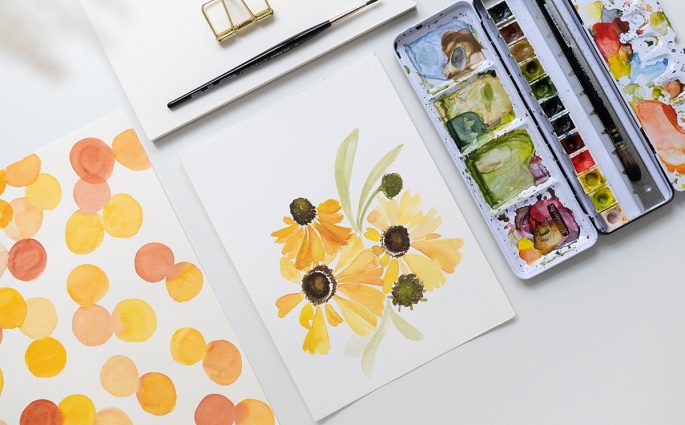 Aquarellmalerei Wildblumen | we love handmade