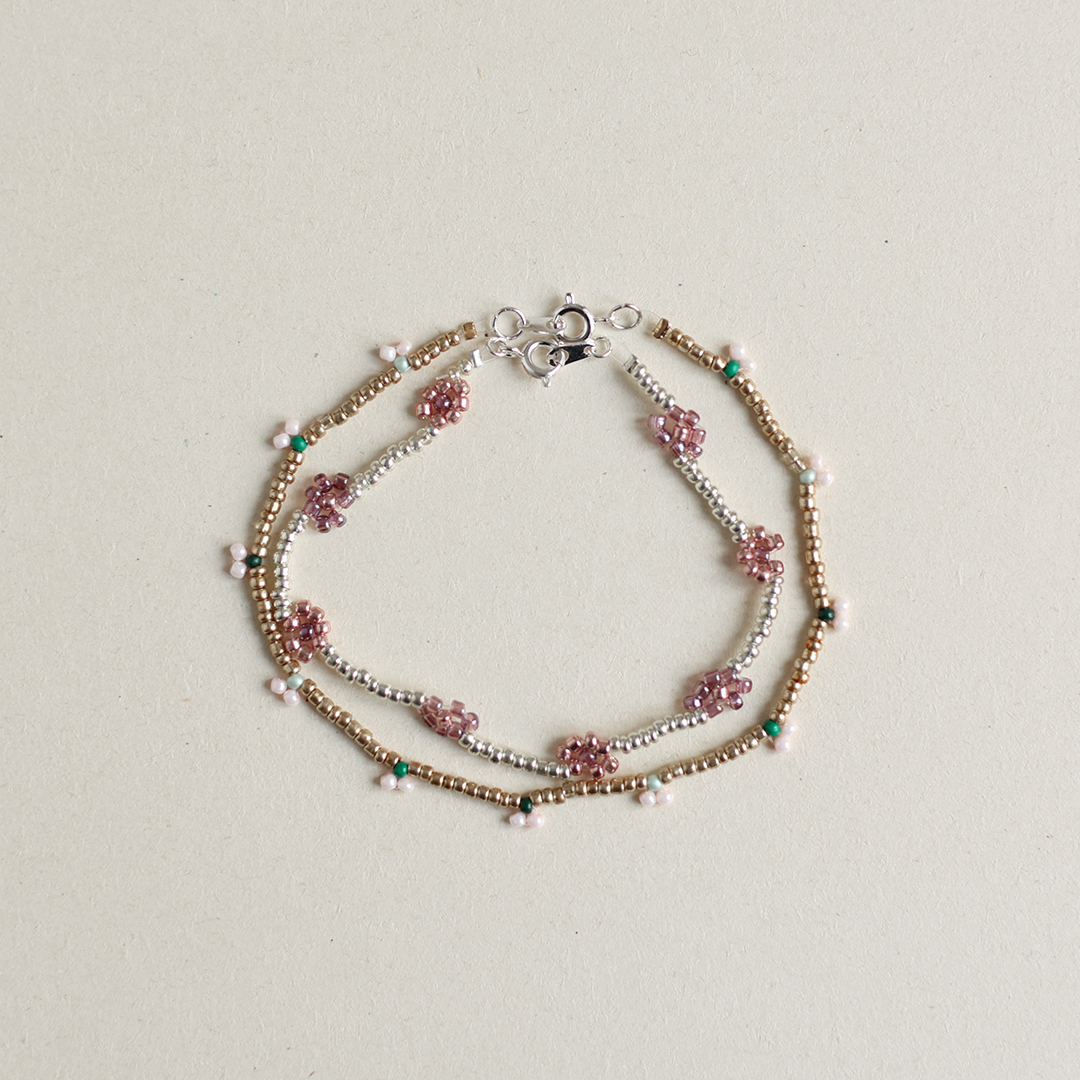 Perlenschmuck-Workshop: Schmuck-Set gestalten 2025 — Perlenarmband Kirsche und Perlenarmband Blume | we love handmade
