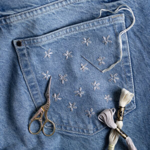 Jeans-Short besticken - Margaritenstich - Stick-Workshop | we love handmade